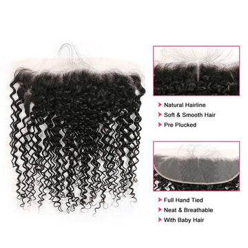 Ali Annabelle 13x4 Curly Medium Brown Lace Frontal Closure 100% Human Hair